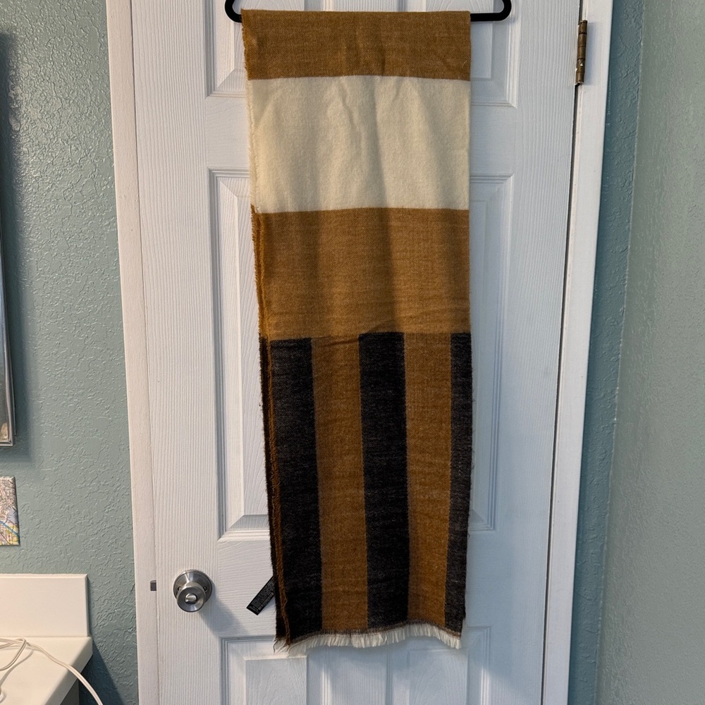 Zara Brown and Black Striped Scarf